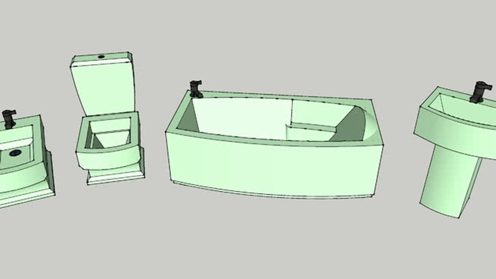卫浴小件组合 草图大师模型