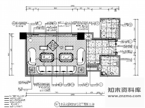施工图豪华夜总会包间室内装修图