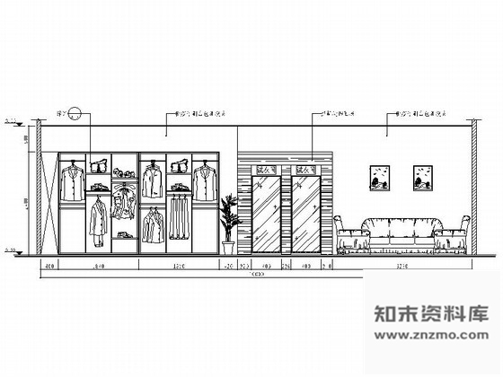 施工图某品牌男装店铺装修图