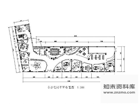 图块/节点办公空间平面布置图