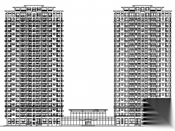 [杭州]某二十二层商住楼建筑方案图