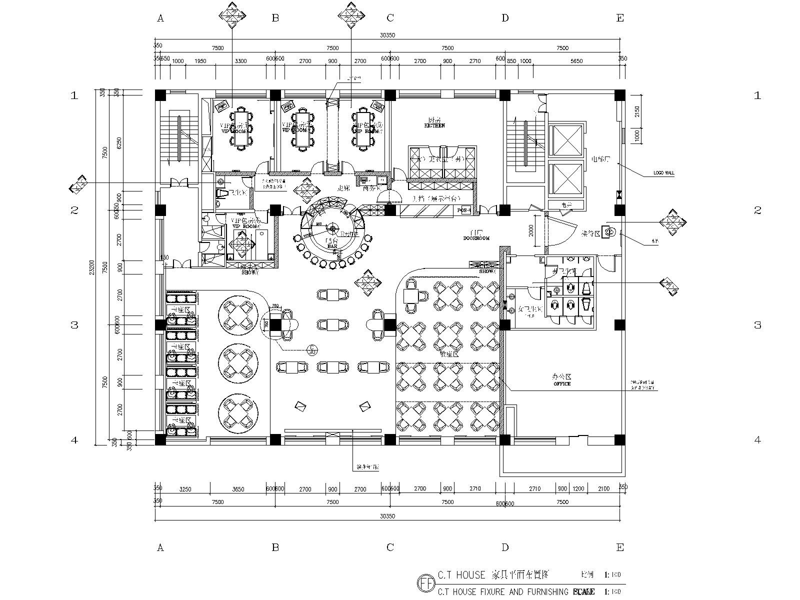 某会所设计施工图_效果图_实景图