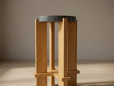 木质吧台凳边几
