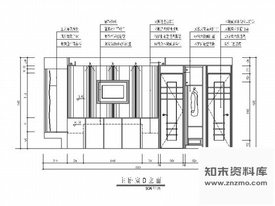 图块/节点现代主卧室立面图