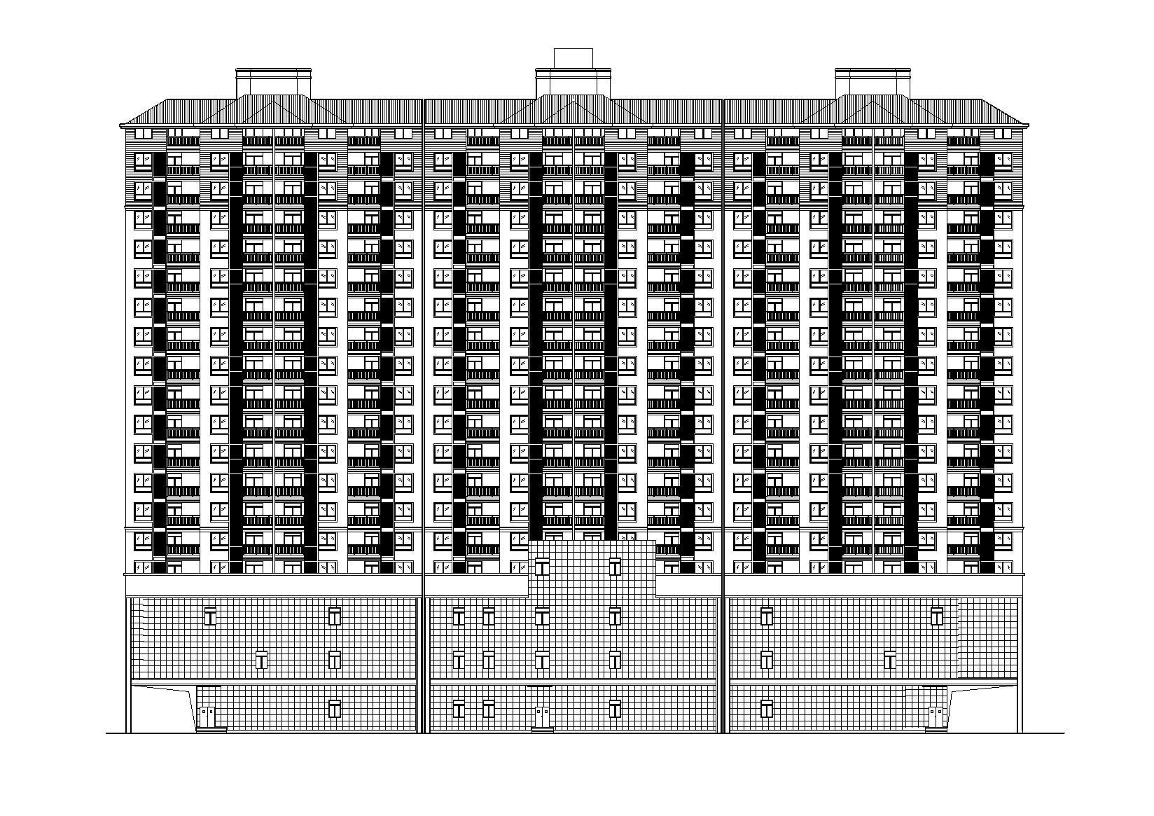 [湖北]商贸城商住综合体建筑施工图（CAD）