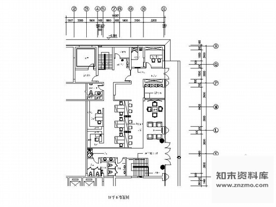 施工图北京某银行办公空间局部室内装修设计图含效果