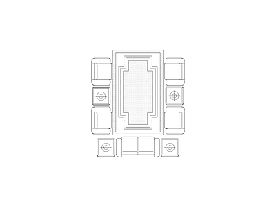 工装办公家具图块 大型整套沙发