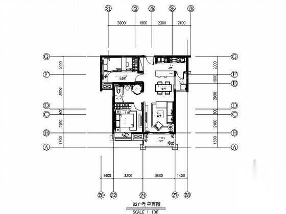 [安徽]温馨现代风格一居室室内装修施工图（含实景）