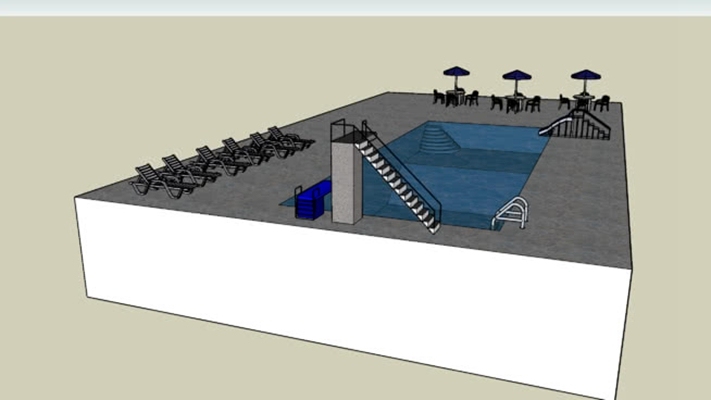 泳池 草图大师模型