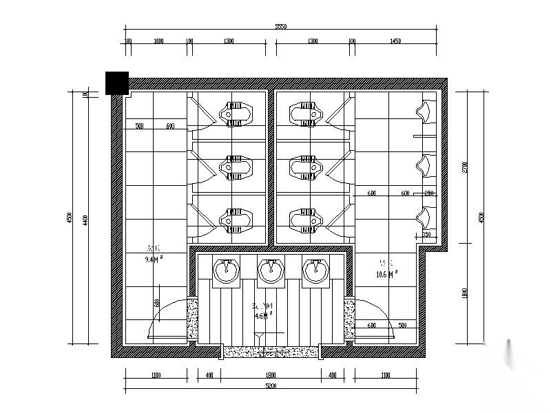 公共卫生间装修施工图