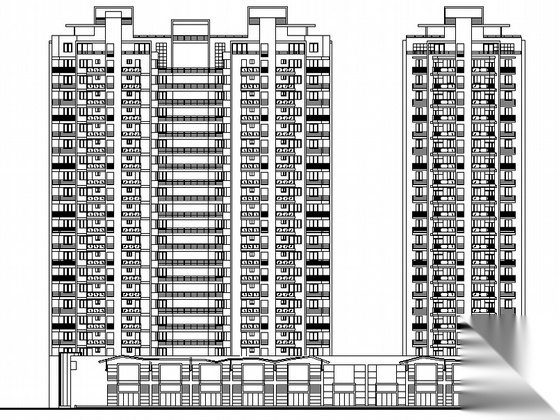 浙江 萧山某城市新区六层住宅楼群建筑施工图 机械某工