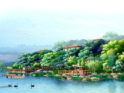 [广东]原生态商业及沿湖别墅区景观深化设计 居住区景观