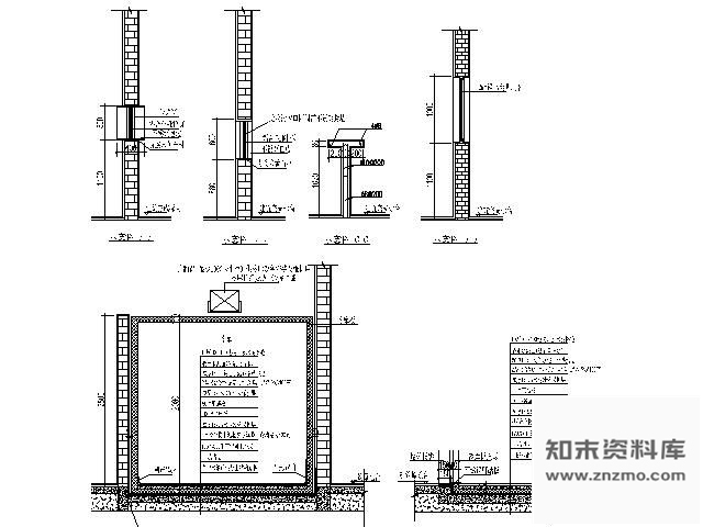 图块/节点厨房隔墙节点详图 墙面通用节点