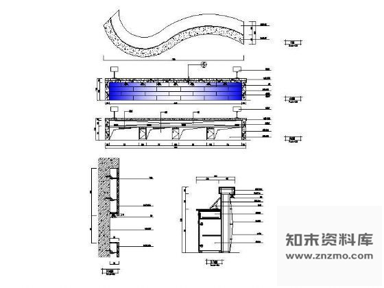 图块/节点酒店大堂总台详图 家具节点 家具节点详图