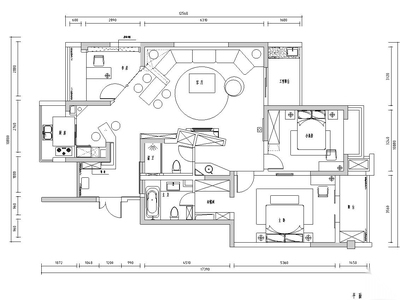 [江苏]苏州风情水岸公寓室内施工图设计（CAD+实景图）