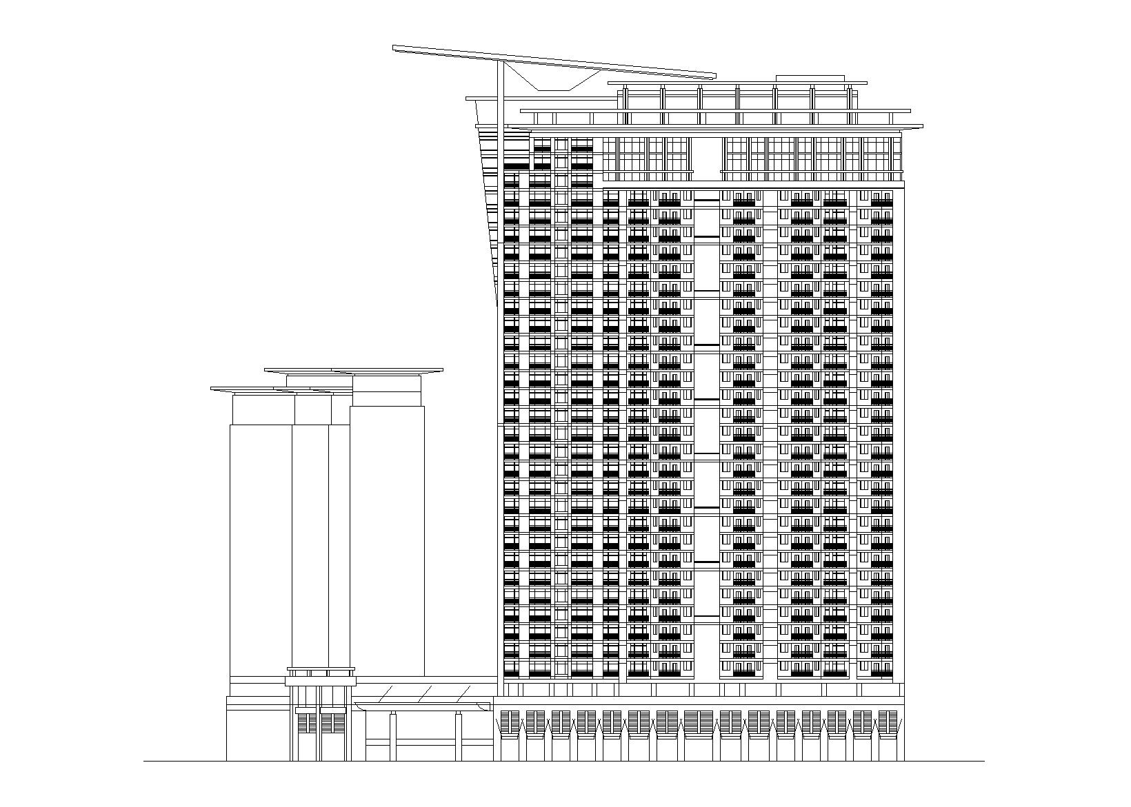 北京国际大厦建筑设计施工图 CAD