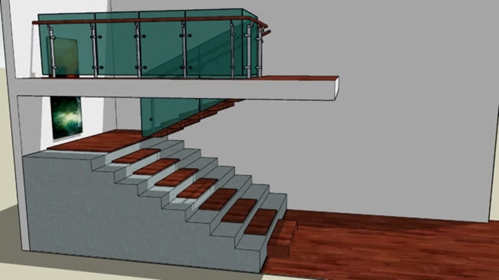 铁艺楼梯 草图大师模型