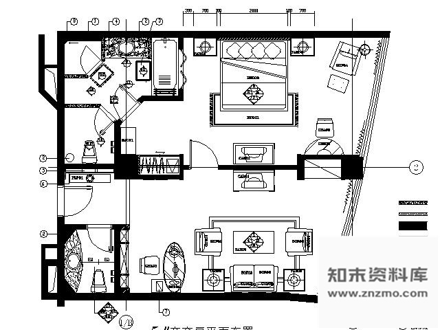 施工图海口酒店商务套房施工图