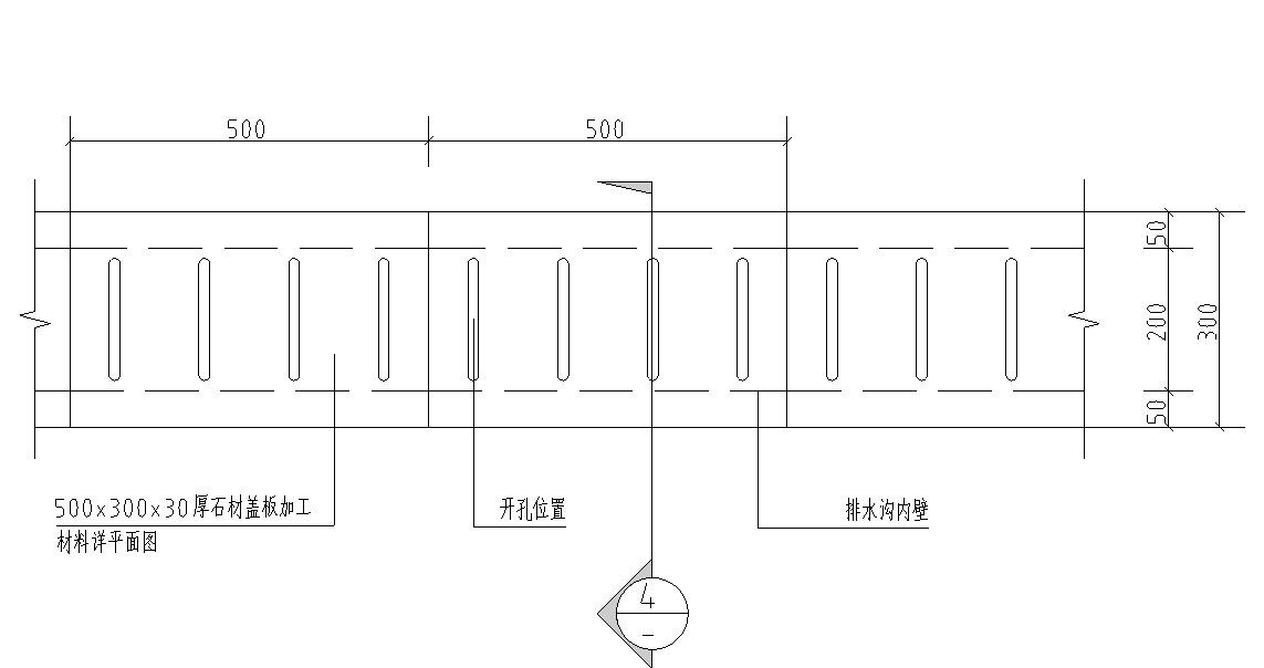 园林给排水标准构造图集 石材盖板排水沟 园林景观给排水 给排水图