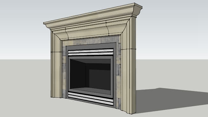 电壁炉 草图大师模型