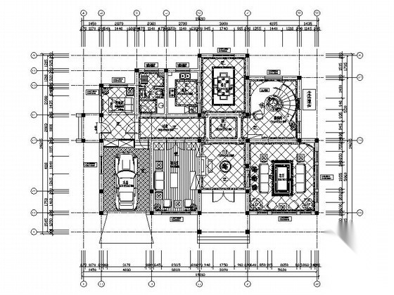 [合肥]简欧温馨4居室2层中型别墅室内设计施工图