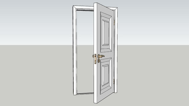 3D Detailed Panel Door With Handle, Keyhole and hinges (Door can be moved) 打火机