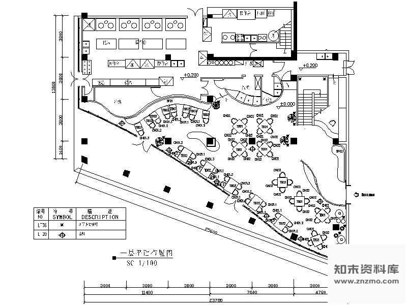 某两层餐厅平面图