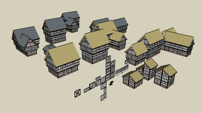 密集建筑群 钱 钞票 信封 纸盒箱 箱包