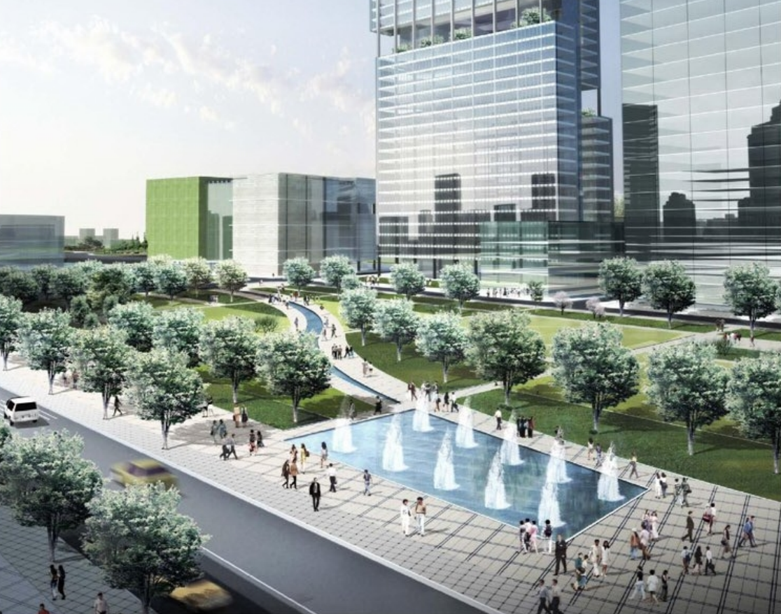 [浙江]宁波江东江之园核心商务中心区城市设计方案图 规划设计