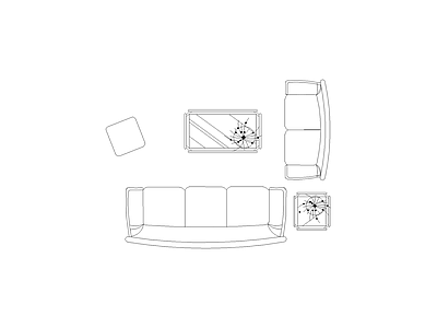 沙发 现代家具图块别墅家具图块施工图