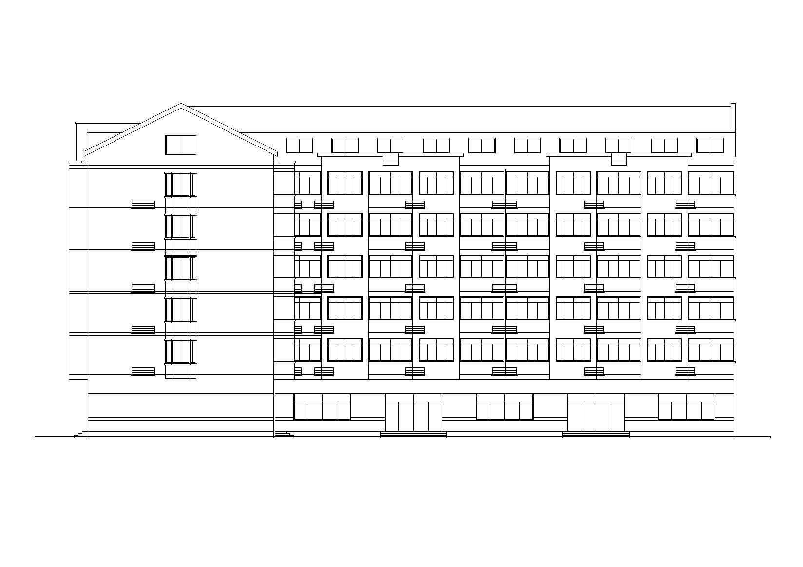 L型多层混居宿舍建筑施工图