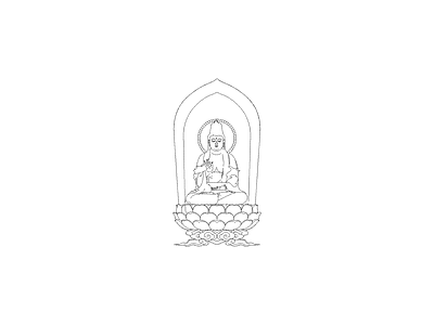 人物 中式佛龛柜神台柜佛像观音莲花宝座图块