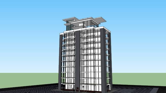 现代公寓建筑 室外 监狱 太阳能采集器 日式木障