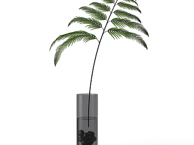 带盆绿植模型