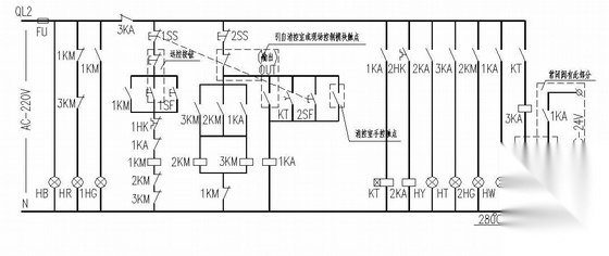排风排烟双速风机控制原理图 电气图