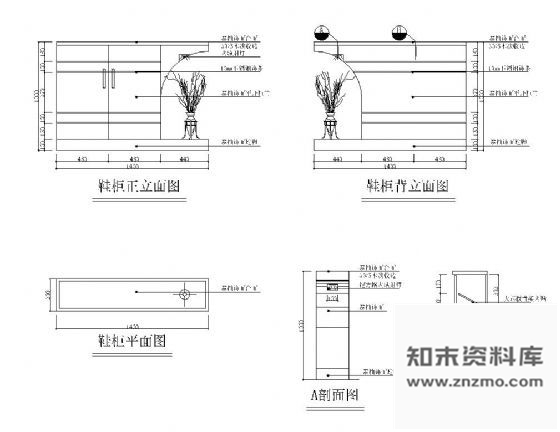 图块/节点家居鞋柜详图 柜类