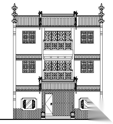 某徽派建筑设计方案图 古建