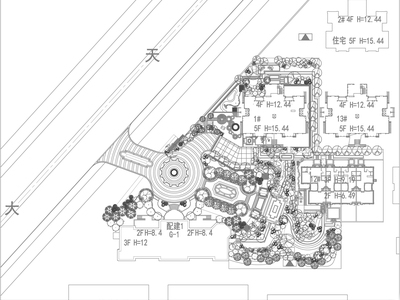 [天津]滨海住宅区别墅景观规划设计方案 居住区景观 示范区景观