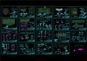 艺术花架施工图CAD景观图纸 景观小品