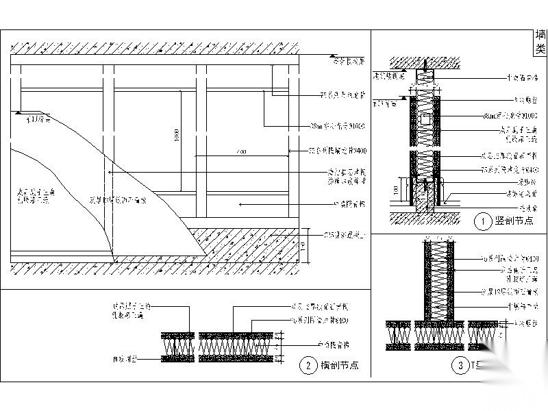 13套隔墙类节点图 墙面通用节点
