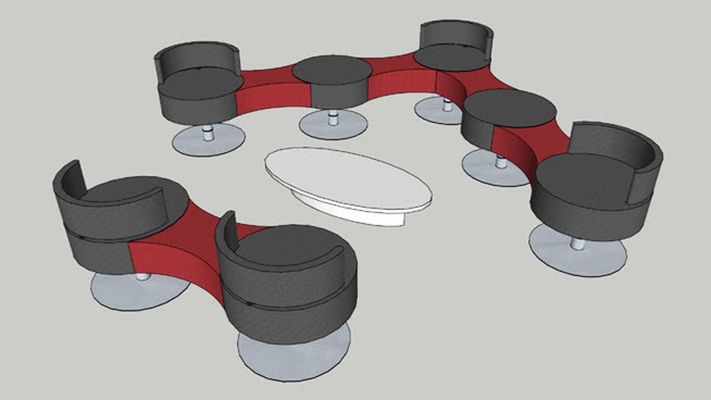 休闲桌椅组合 草图大师模型