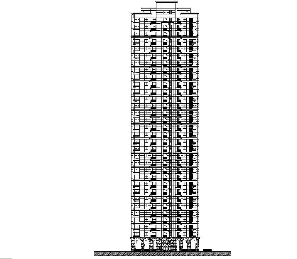 [四川]超高层及低层框架剪力墙结构住宅建筑施工图（含商...