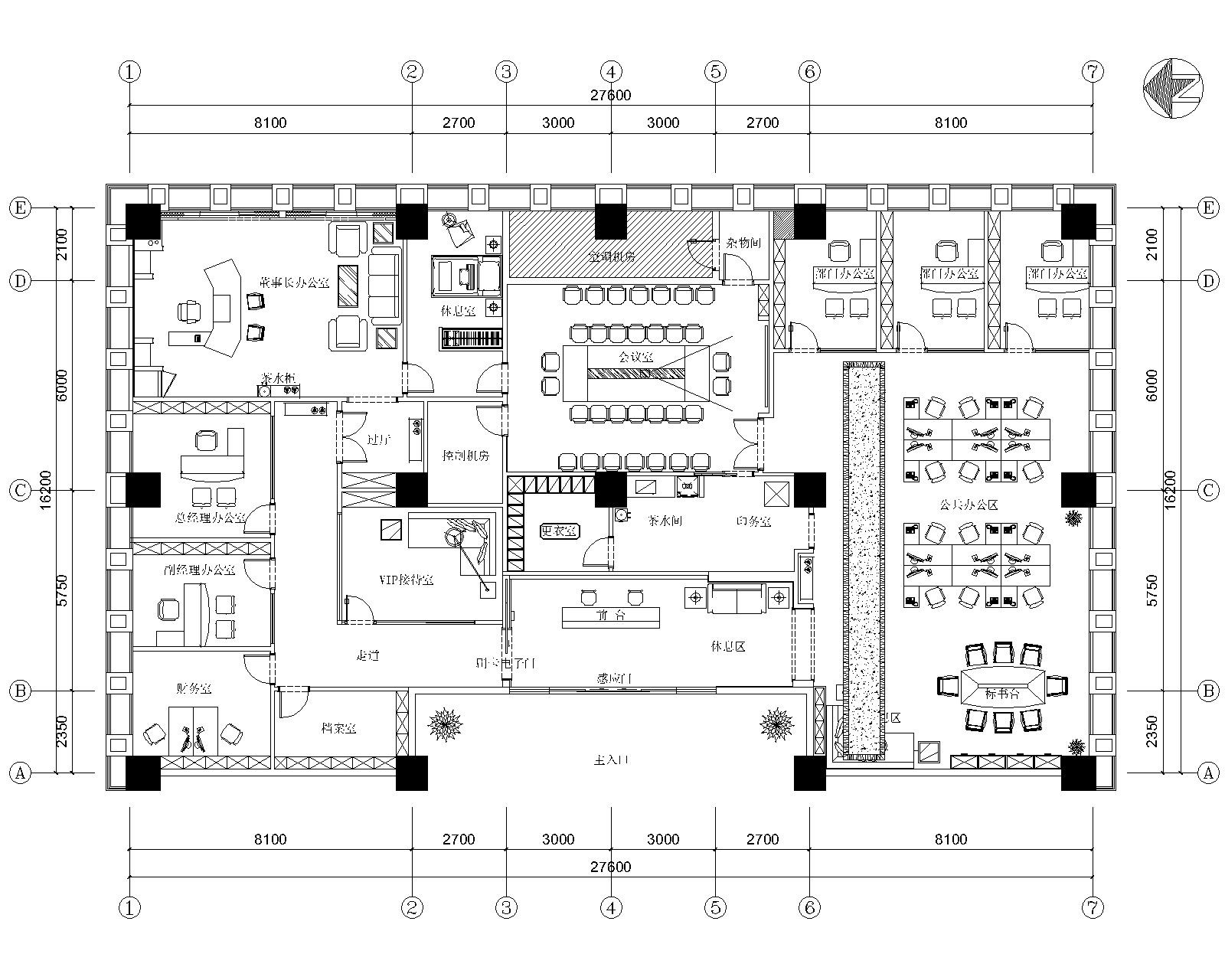 四川泽嘉建筑公司办公楼装修施工图+效果图