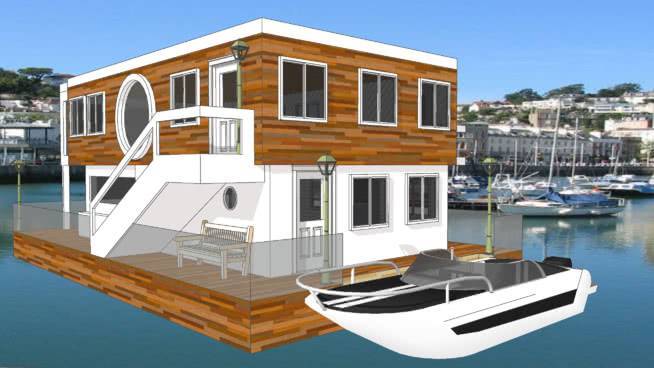 水上住宅 船屋 码头 室外 海滨 邮船