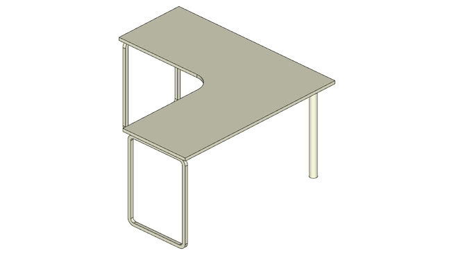 系统L形表5’X5’ 椅子 桌子