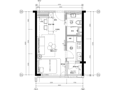 [深圳]MYP-笋岗国际物流公寓5个户型样板房CAD施工图