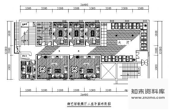 施工图群艺馆KTV包房装修图