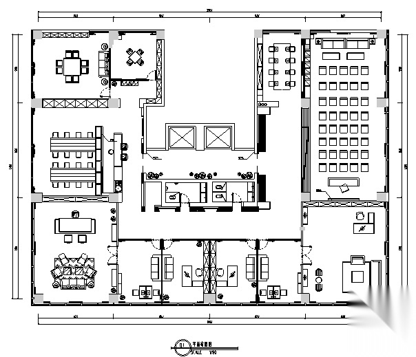 [山东]城市花园七层办公空间设计施工图（附效果图）