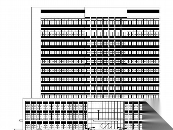 [四川]12层现代风格县级人民医院灾后重建建筑施工图（知...