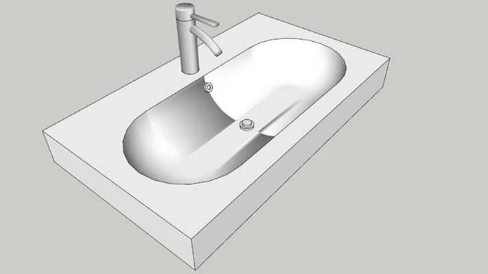 洗面盆 草图大师模型